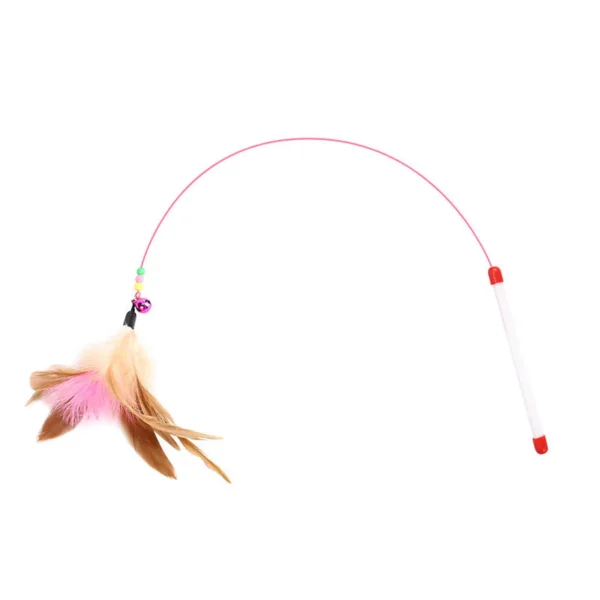 Colorful Feather Bell Cat Teaser Stick Toy | Interactive Pet Toy for Cats