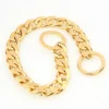 15mm Strong Dog Chain Cuban Gold Stainless Steel Collar For Big Or Small Dogs P - Chain Choker For Dogs Pitbulls | Adjustable Pet Walking & Outdoor Gear for Dogs