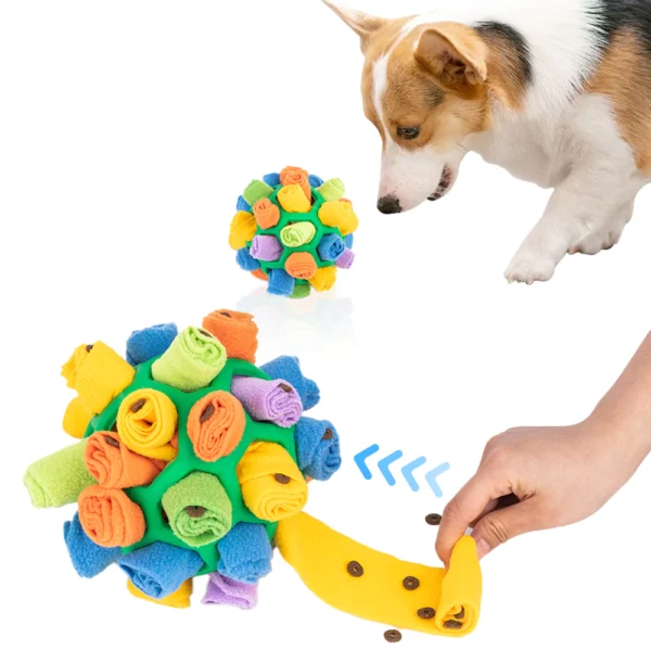 Rainbow Felt Snuffle Ball - Interactive Puzzle Feeder Dog Toy | Interactive Pet Toy for Dogs