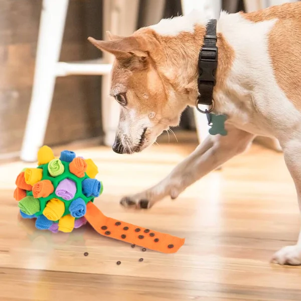 Rainbow Felt Snuffle Ball - Interactive Puzzle Feeder Dog Toy | Interactive Pet Toy for Dogs