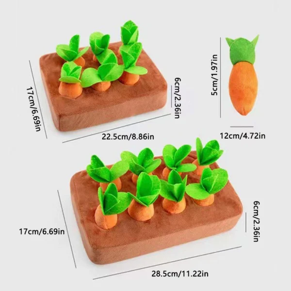 Dog Pulling Radish Snuffle Mat - Interactive Food - Searching Plush Toy | Interactive Pet Toy for Dogs