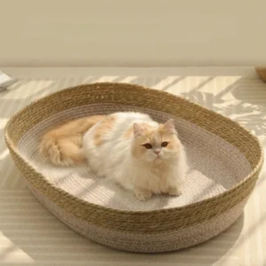 cn-11134207-7ras8-mcu24wylb97t07.webp Cat Bed Handwoven Rattan Pet Sleeping Nest Basket Comfortable Breathable Dog Bed Large Scratch - resistant Bite - resistant | Comfortable Pet Bed for Dogs & Cats