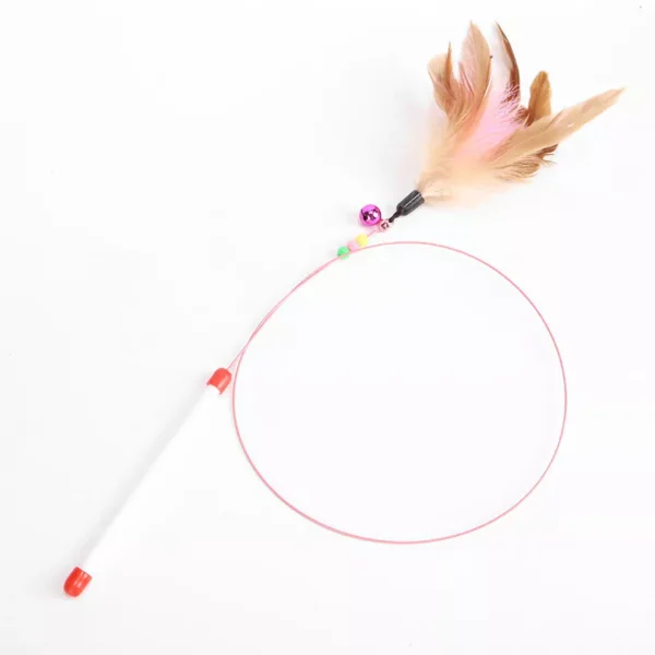 Colorful Feather Bell Cat Teaser Stick Toy | Interactive Pet Toy for Cats