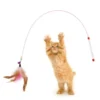 Colorful Feather Bell Cat Teaser Stick Toy | Interactive Pet Toy for Cats