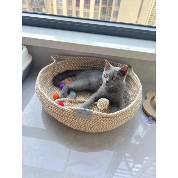 my-11134207-820l8-mmwxzd0d8sn4bc.webp Pet Bed, Rattan Cat Bed, Woven Cat Bed, Woven Pet Bed, Cat Bed, Dog Bed, Cat Scratching Board | Comfortable Pet Bed for Dogs & Cats