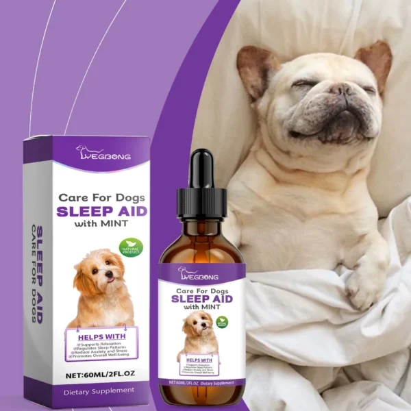 Pets Dogs Cats Sleep Aid Supplement Sleeping Dropper Solutions Natural Pet Sleep Liquid for Promotes Calm Rest Sleep Support | Pet Daily Care Essential for Dogs & Cats