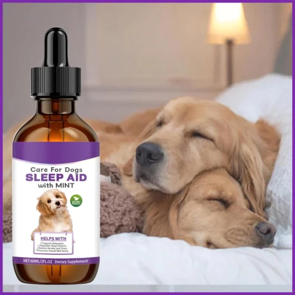 Pets Dogs Cats Sleep Aid Supplement Sleeping Dropper Solutions Natural Pet Sleep Liquid for Promotes Calm Rest Sleep Support | Pet Daily Care Essential for Dogs & Cats