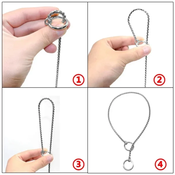 Pet P Snake Chain Collar Dog Choke Collar Stainless Steel Slip Chain for Dogs Adjustable Dog Training Choke Collar For Bulldog | Adjustable Pet Walking & Outdoor Gear for Dogs