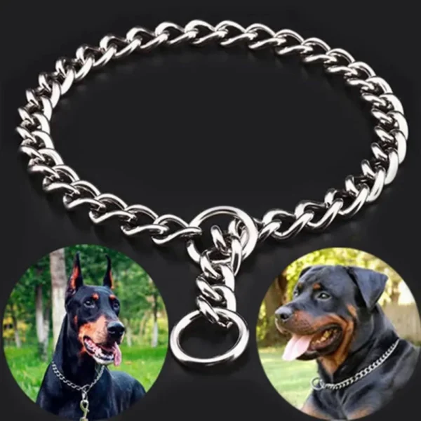 Pet P Snake Chain Collar Dog Choke Collar Stainless Steel Slip Chain for Dogs Adjustable Dog Training Choke Collar For Bulldog | Adjustable Pet Walking & Outdoor Gear for Dogs