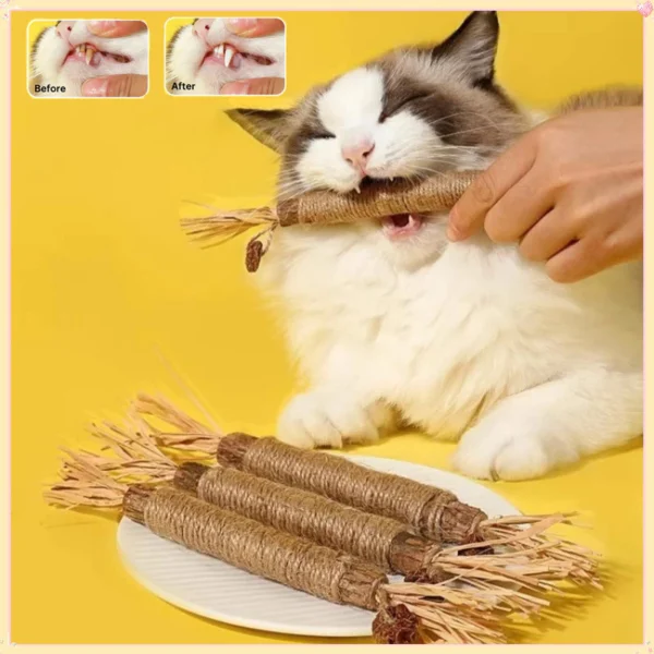 sg-11134201-7rdyj-m04eejmhkf1qc8.webp Cat Chew Stick - Natural Teeth Cleaning Silvervine & Hemp Rope Toy (21cm) | Interactive Pet Toy for Cats