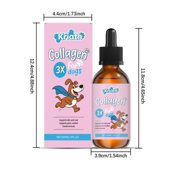 Dog Nutritional Drops with Collagen and Hyaluronic Acid Gentle Skin Coat Care Supplements Match Daily Dog Main Food Nutrition | Pet Daily Care Essential for Dogs