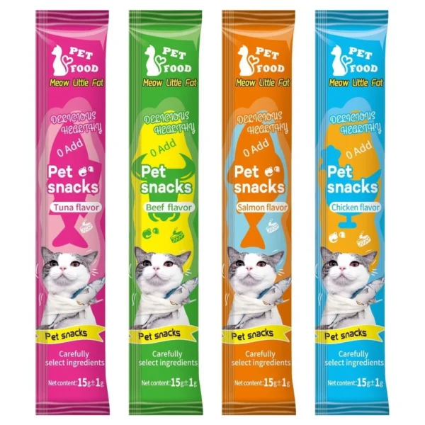 15g Salmon Tuna Mixed Flavor Cat Sticks Nutritious Wet Food Snacks All Stage Kitten Adult Cat Treats | Pet Food & Treats for Cats