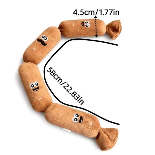 sg-11134201-820ly-mnbszsve6u4ha5.webp MIQUEL Squeaky Dog Toy Plush Sausage Toy | Interactive Pet Toy for Dogs