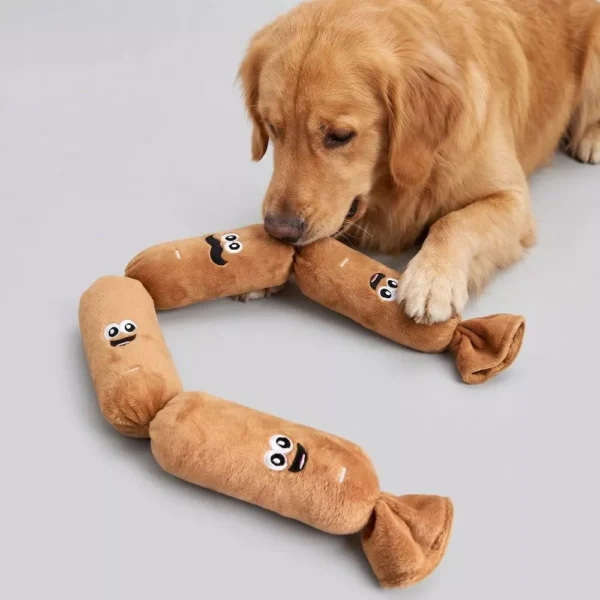 sg-11134201-820ly-mnbszsw6wo3n45.webp MIQUEL Squeaky Dog Toy Plush Sausage Toy | Interactive Pet Toy for Dogs