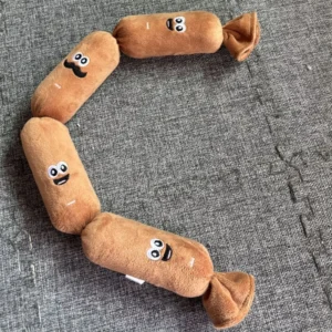 MIQUEL Squeaky Dog Toy Plush Sausage Toy | Interactive Pet Toy for Dogs