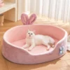 All - Season Pet House Washable, Cat Bed & Dog Pad, Detachable Pink Pet Bed, Soft Orthopedic Support, Non - Slip Bottom | Comfortable Pet Bed for Dogs & Cats