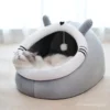 Cozy Cat Bed Cave House Soft Plush Kennel for Kittens Small Dogs, Warm Pet Sleeping Bed with Hanging Ball Toy | Comfortable Pet Bed for Dogs & Cats