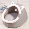 Cozy Cat Bed Cave House Soft Plush Kennel for Kittens Small Dogs, Warm Pet Sleeping Bed with Hanging Ball Toy | Comfortable Pet Bed for Dogs & Cats
