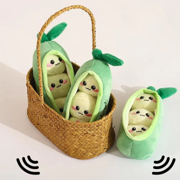 Dog Toys Entertainment - Edamame Plush Squeaky Toy | Interactive Pet Toy for Dogs