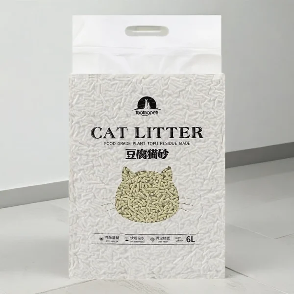 Fast Clumping Tofu Cat Litter - Low Dust, Odor Control Cat Sand (6L) | Clumping Cat Litter & Odor Control