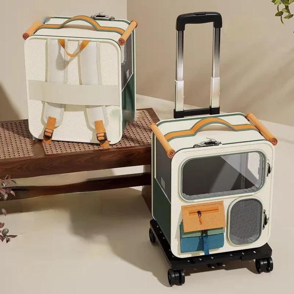 Cat Carrier Backpack with Trolley | Pet Daily Care Essential for Cats