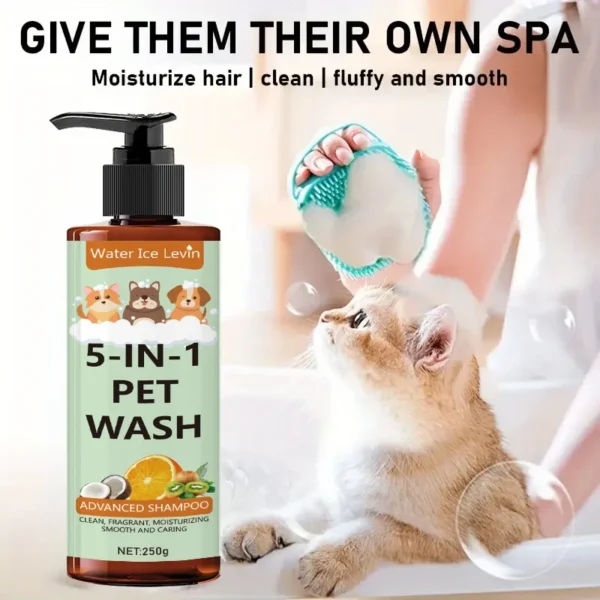 5 - in - 1 Natural Coconut Pet Shampoo & Conditioner for Dogs & Cats 250g | Pet Grooming & Care Supplies for Dogs & Cats