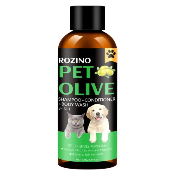 100ml Olive - Based Pet Shampoo & Conditioner for Dogs & Cats | Pet Grooming & Care Supplies for Dogs & Cats