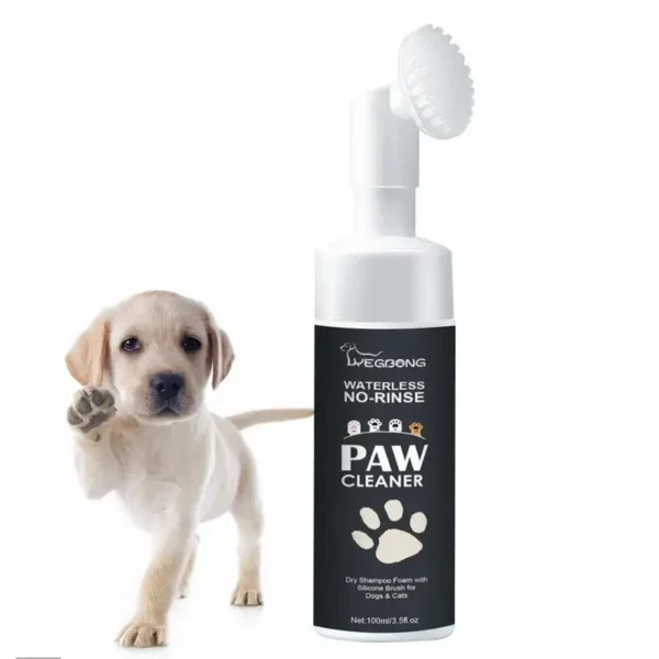 100ml Rinse - Free Paw Cleaner Foam with Brush for Dogs & Cats | Pet Grooming & Care Supplies for Dogs & Cats
