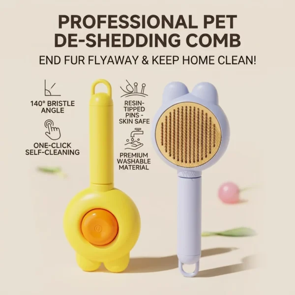 cn-11134207-820l4-mn57biu3cpom27.webp Press-to-Remove Loose Hair Pet Massage Comb | Grooming Tool