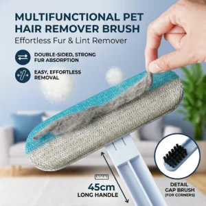 Telescopic Self-Cleaning Pet Hair Remover Brush | Grooming Tool