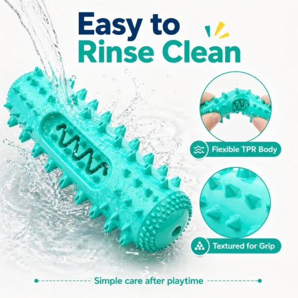 [Random Color] Squeaky Dog Toothbrush Toy | Teething Chew Stick