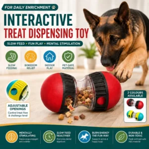 [Random Color] Treat-Dispensing Slow Feeder Dog Ball | Training Toy