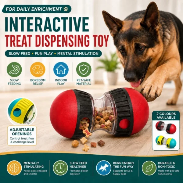 [Random Color] Treat-Dispensing Slow Feeder Dog Ball | Training Toy