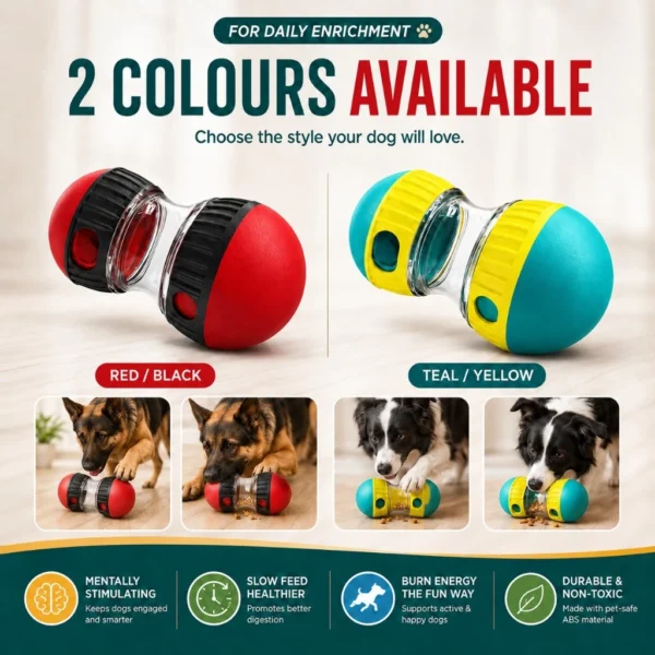 [Random Color] Treat-Dispensing Slow Feeder Dog Ball | Training Toy