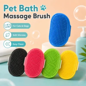 [Random Color] Pet Bath & Massage Brush Glove | Grooming Mitt