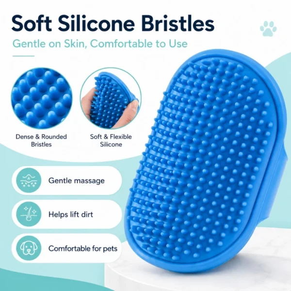 [Random Color] Pet Bath & Massage Brush Glove | Grooming Mitt