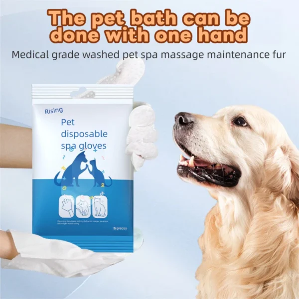 Disposable No-Wash Pet Cleaning Glove Wipes | Quick Hygiene Care