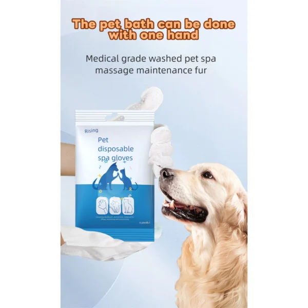 Disposable No-Wash Pet Cleaning Glove Wipes | Quick Hygiene Care